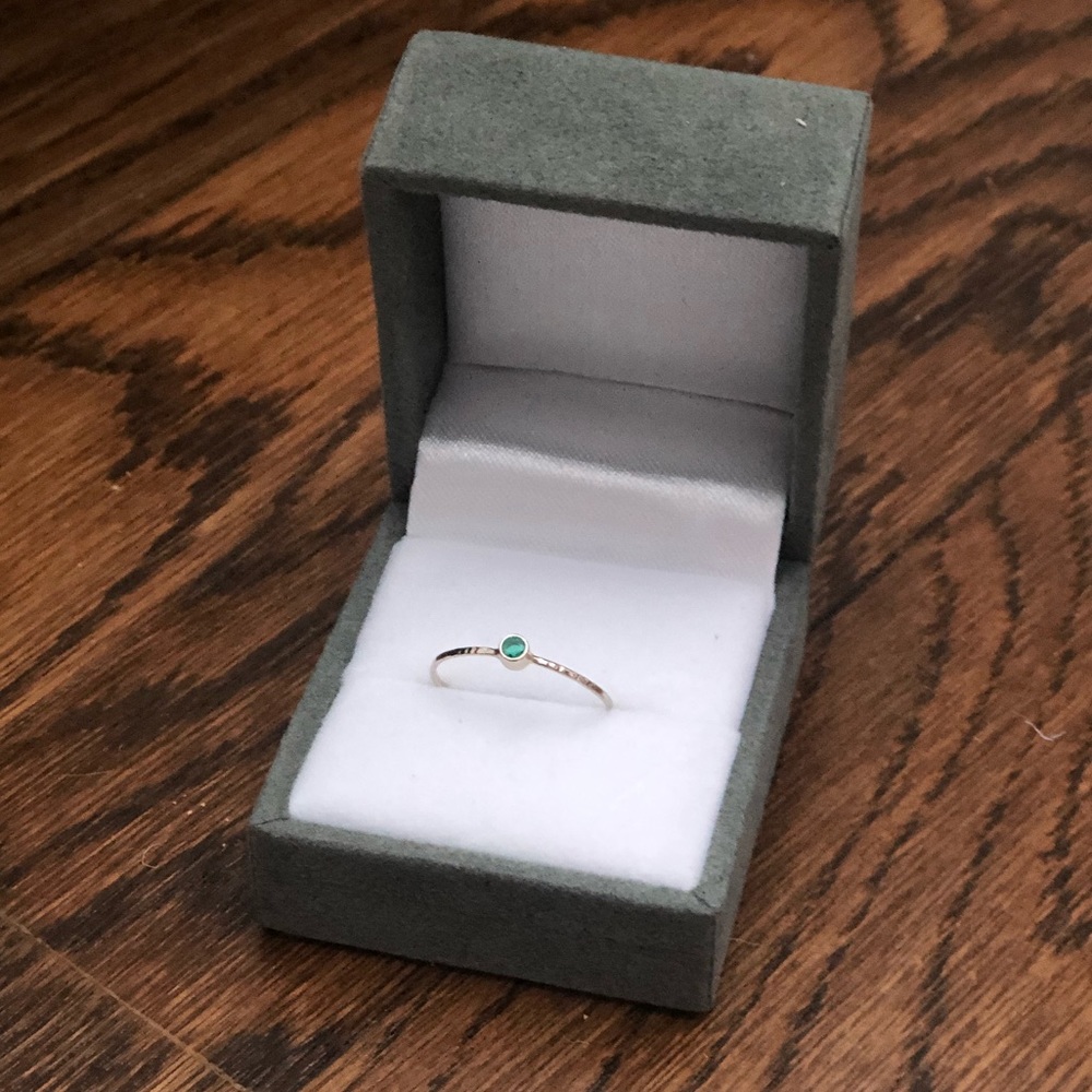 Delicate Emerald 14k Gold Ring